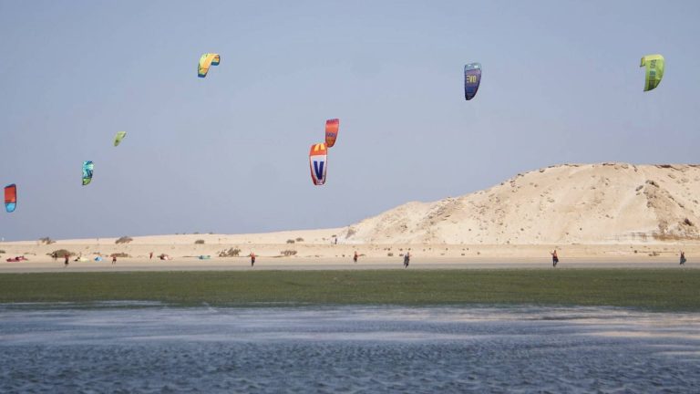 Colorful kites dance above Dakhla’s shallow waters and desert dunes, where modern sport meets ancient wind symbolizing how the region’s traditions, from weaving to hospitality, are shaped not by resisting change, but by moving with it.