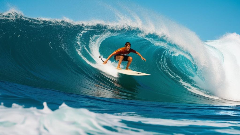 Surfer riding a clean Atlantic wave in Essaouira, blending Moroccan coastal tradition with California-inspired surf culture and ocean-driven well-being.